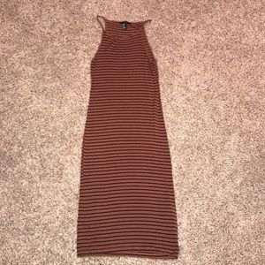 Forever 21 Brown w/ Black Stripes Dress